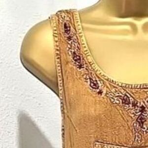 Brown Sun Dress OS Midi Patch Embroidered Floral Fringe Indie Boho Grunge Resort